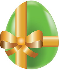 Image showing Colored  easter egg  decorated by bow, vector holiday symbol 