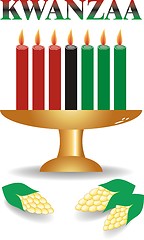 Image showing seven kwanzaa candles in vector 