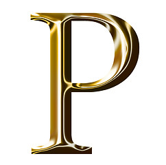 Image showing gold alphabet symbol    -  uppercase  letter   