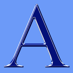 Image showing blue metallic alphabet symbol 