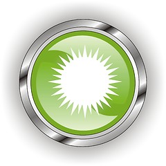 Image showing green web glossy button  or icon  with wave