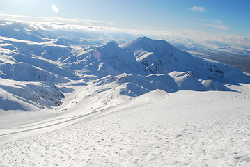 Image showing ski resort and  snow mountains in Turkey Palandoken Erzurum