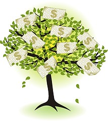 Image showing  money  tree.with dollar banknotes 