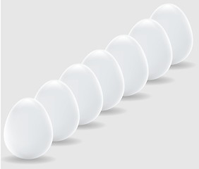 Image showing white eggs in row, vector easter symbol   