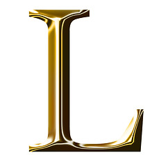 Image showing gold alphabet symbol    -  uppercase  letter   