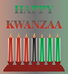 Image showing seven kwanzaa candles in vector 