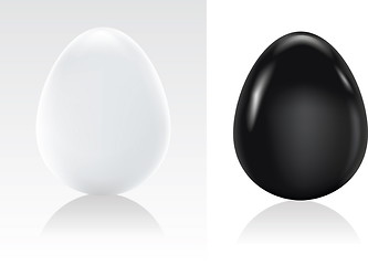 Image showing Black and white easter egg, vector holiday symbol  