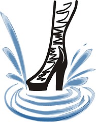 Image showing fashion boot of a girl in splashes