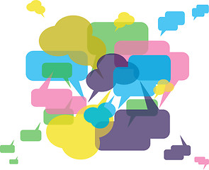 Image showing forum or chat: background  in speech bubbles concept   