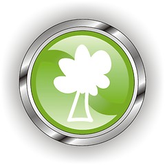 Image showing green web glossy button  or icon  with wave