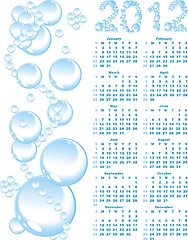 Image showing vector calendar 2012  on blue bubble background