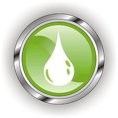 Image showing green web glossy button  or icon  with wave