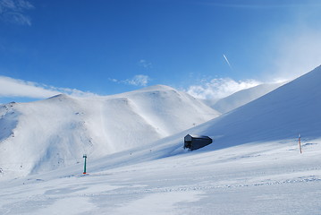 Image showing ski resort and  snow mountains in Turkey Palandoken Erzurum