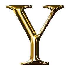 Image showing gold alphabet symbol    -  uppercase  letter   