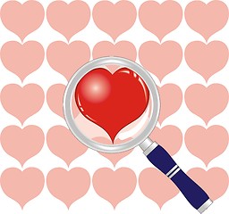 Image showing heart under magnifying glass