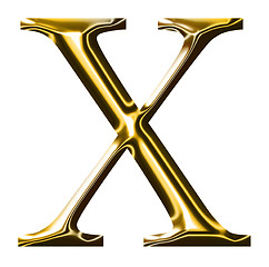 Image showing gold alphabet symbol    -  uppercase  letter   