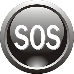 Image showing black  button  or icon for webdesign - sos