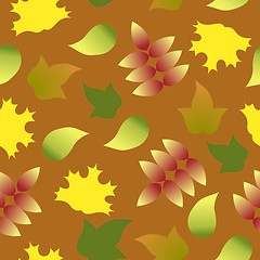 Image showing seamless pattern with autumn colorful leafs