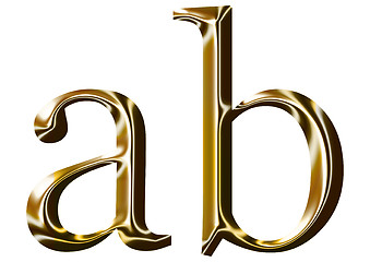 Image showing gold alphabet symbol    -  lowercase  letter   