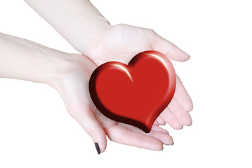 Image showing hands holding heart, love or medical concept 