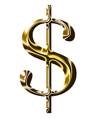 Image showing gold dollar symbol $