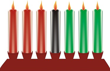 Image showing seven kwanzaa candles in vector 