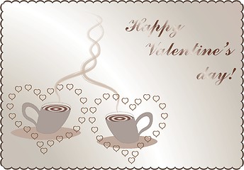 Image showing valentines background and card with coffee 