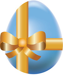 Image showing Colored  easter egg  decorated by bow, vector holiday symbol 