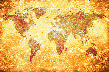 Image showing aged  vintage world map texture and background 