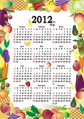 Image showing vector calendar 2012 in colorful frame