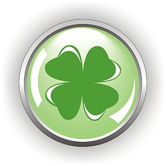 Image showing clover or shamrock button  for St Patrick’s day 