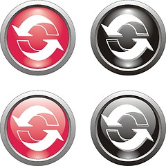 Image showing set of black and red  button  or icon for webdesign