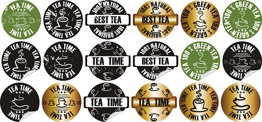 Image showing vector tea stamp set       