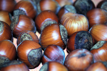 Image showing walnuts background and texture