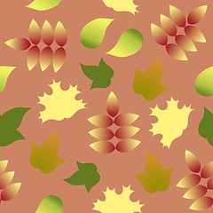 Image showing seamless pattern with autumn colorful leafs