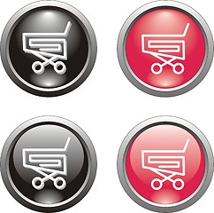 Image showing set of black and red  button  or icon for webdesign