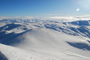 Image showing ski resort and  snow mountains in Turkey Palandoken Erzurum