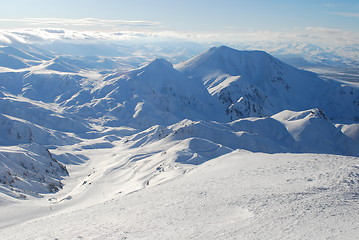 Image showing ski resort and  snow mountains in Turkey Palandoken Erzurum