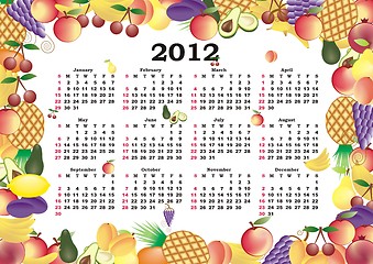 Image showing vector calendar 2012 in colorful frame