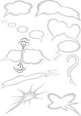 Image showing collection of different speech bubbles 