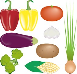 Image showing vegetables vector set 