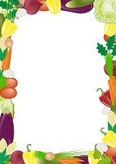 Image showing vegetables vector frame  