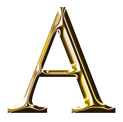 Image showing gold alphabet symbol    -  uppercase  letter       