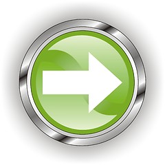 Image showing green web glossy button  or icon  with wave