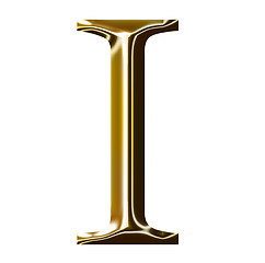 Image showing gold alphabet symbol    -  uppercase  letter   