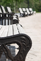 Image showing white benches in a park