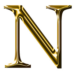 Image showing gold alphabet symbol    -  uppercase  letter   