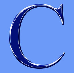 Image showing blue metallic alphabet symbol 