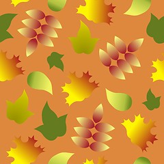 Image showing seamless pattern with autumn colorful leafs