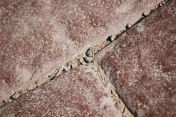 Image showing texture of red paving stone close up